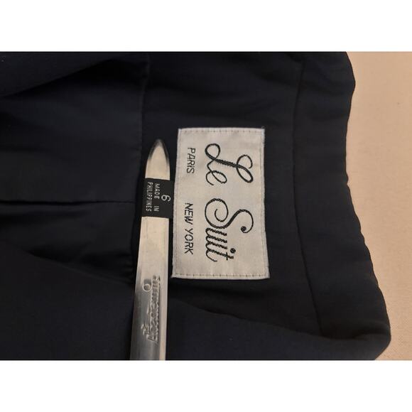 Le Suit Women Jacket 6 Mob Wife 5 Buttons Front Navy Blue Office Siren Lined - Picture 6 of 9